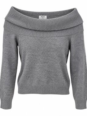 Grey Off-Shoulder Sweater